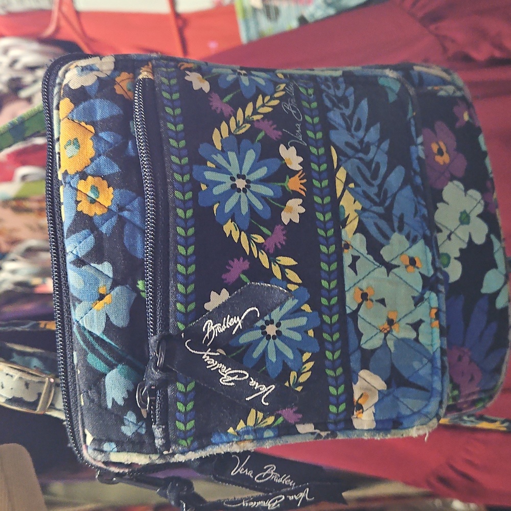 Vera Bradley Blue and Yellow Floral Crossbody Bag